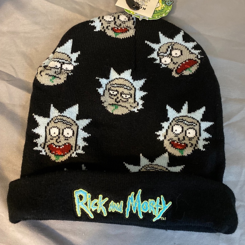 Rick and Morty Character Face Beanie One Size NWT
